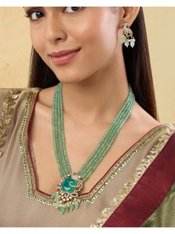 Indinoor - Eme Kundan Necklace Set