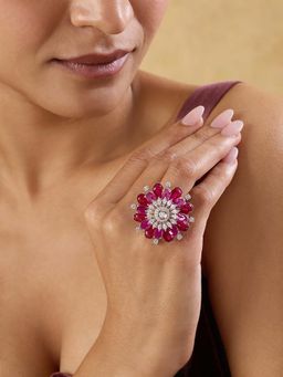 Indinoor - Ruby Zirconia Statement Ring