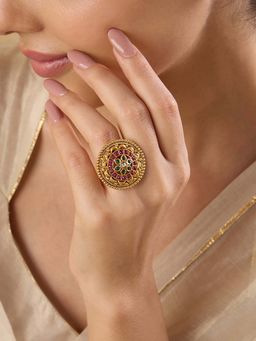 Indinoor - Meena Temple Statement Ring
