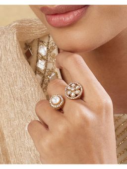Indinoor - Nouria Two-Headed Kundan Ring