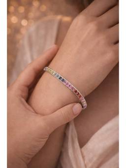 Silvpop Jewels - Rainbow Elegance Tennis Multicolor Bracelet