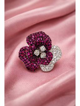 Silvpop Jewels - Bloom Convertible Brooch Pendant - Red