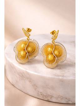 Silvpop Jewels - Golden Bloom Statement Gold Earrings