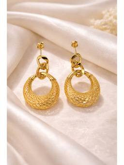 Silvpop Jewels - Interlocked Chain Hoop Gold Earrings