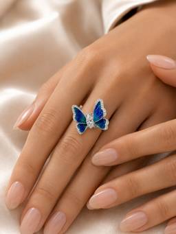 Silvpop Jewels - Azure Flutter Navy Blue Ring