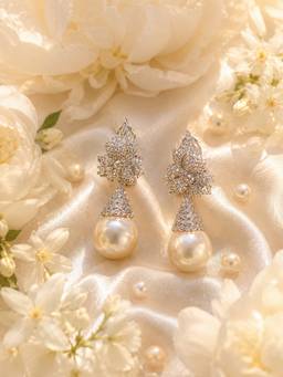 Silvpop Jewels - Pearl Royale Drop White Earrings