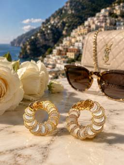 Silvpop Jewels - Pearl Royale Drop Gold Plated White Earrings
