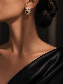 Silvpop Jewels - Midnight Mosaic Statement Gold Plated Black Earrings