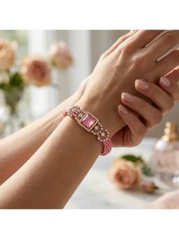 Silvpop Jewels - Rose Garden Gold Plated Pink Bracelet