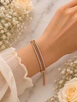 Silvpop Jewels - Imperial Radiance Gold Plated White Bracelet