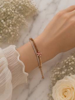 Silvpop Jewels - Sakura Bloom Gold Plated Multi Color Bracelet