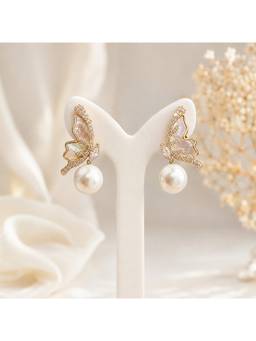 Silvpop Jewels - Mosaique Papillon Pearl White Earrings