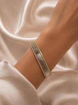 Silvpop Jewels - Mosaique Lumiere Line Gold Plated Multi Color Bracelet