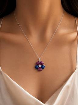 Silvpop Jewels - Mosaique Fleur Multicolor Pendant