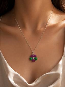 Silvpop Jewels - Mosaique Fleur Multicolor Pendant