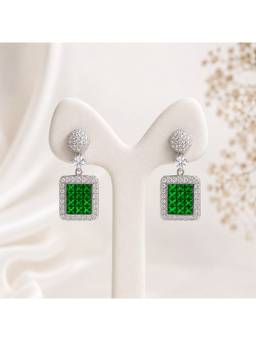 Silvpop Jewels - Mosaique Carre Drop Green Earrings