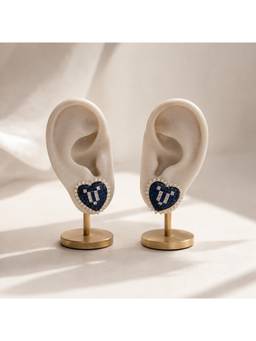 Silvpop Jewels - Mosaique Coeur Mosaic Stud Blue Earrings