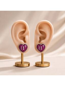 Silvpop Jewels - Mosaique Coeur Mosaic Stud Red Earrings