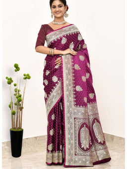 Naaritva Banaras - Pink Art Silk Handwoven Banaras Saree with Unstitched Blouse