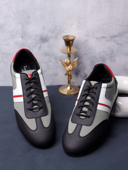 Louis Stitch - Men Casual Sneakers with Auto Adjustable Elastic Laces Black