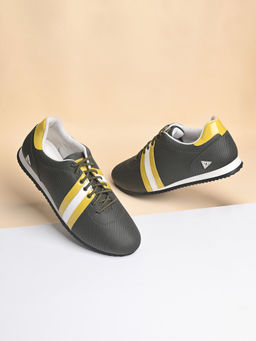 Louis Stitch - Men Casual Sneakers with Auto Adjustable Elastic Laces Grey