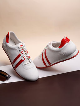 Louis Stitch - Men Casual Sneakers with Auto Adjustable Elastic Laces White