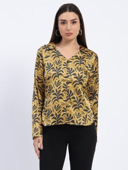 Madame - Golden Leaf Print Shirt