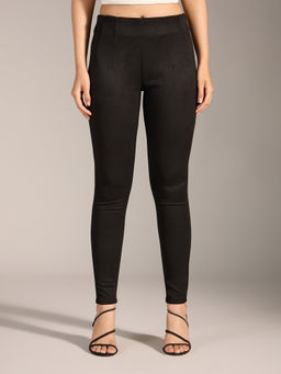 Twenty Dresses by Nykaa Fashion - Black Solid High Waist Skinny Fit Jegging