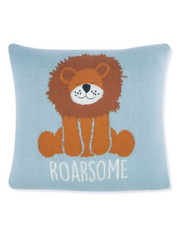 Haus & Kinder - Blue Roarsome Cushion (12x12 Inches)