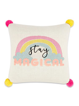 Haus & Kinder - White Stay Magical Cushion (12x12 Inches)