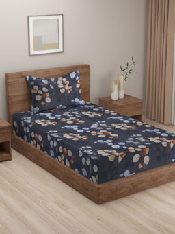 HOSTA HOMES - 280 Tc Fitted Printed Single Bed with 1 Pillow Cover