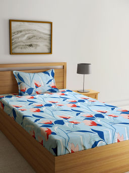 HOSTA HOMES - Feel Printed Single Bedsheet with 1 Pillow Cover
