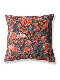 ONSETHOMES - Vanya Brown Embroidered Chenille Cushion Cover (16x16 Inches)