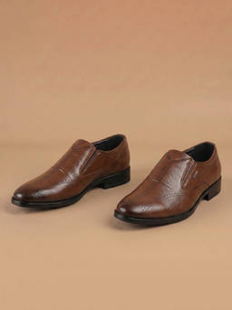 Metro - Men Brown Slip On Loafers