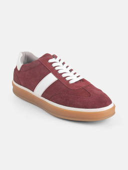 Mochi - Men Maroon Suede Casual Sneakers