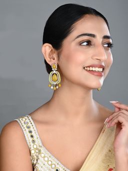 Anvik - Elegant Crystal Yellow Teardrop Statement Earrings