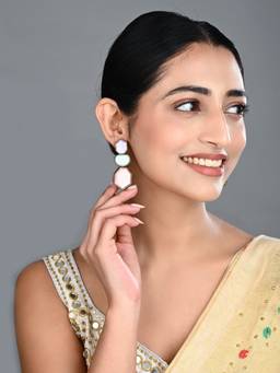 Anvik - Geometric Multi-Color Statement Drop Earrings