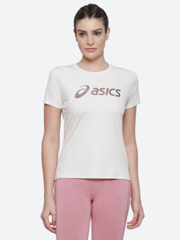 ASICS - Silver Nagare Off White Women Running T-shirts