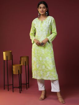 HOUSE OF KARI - Floral Printed Embroidered A-line Maxi Dress