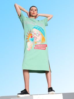 AAREIN - Green T-Shirt Midi Dress