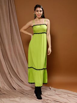 AAREIN - Boho By Green Solid Embellished Ready To Wear Maxi Dress