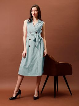 AAREIN - Green Immutable Sleeveless Regular Trench Midi Dress