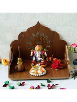 eCraftIndia - Swastik Design Laminated Wood Pooja Temple/Mandir