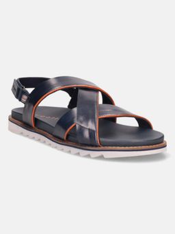 Bugatti - Limon Dark Blue Mens Leather Back Straps Sandals