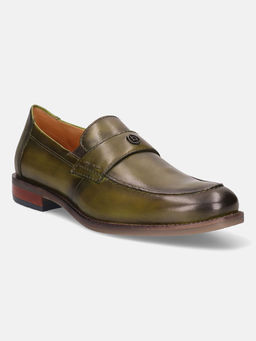 Bugatti - Sula Revo Olive Leather Mens Penny Loafers