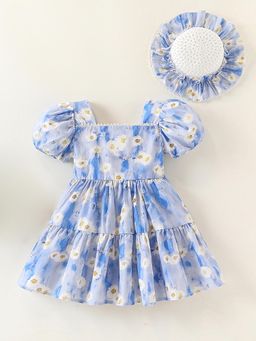 Hopscotch - Breezy Floral Cotton Party Dress