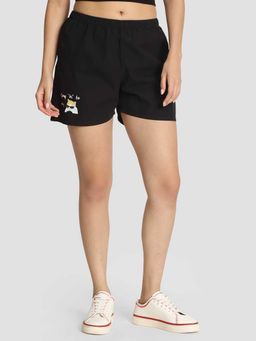Bene Kleed - Black Solid Mid-Rise Relaxed Fit Lounge Boxer Shorts