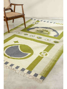 Freedom Tree - Orbit Cotton & Wool Lunar Green Woven Rug