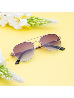 TED SMITH - Aviator Brown & Blue Sunglasses for Men Women (55)