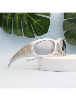 TED SMITH - Wrap-Around Silver Mirror Sunglasses for Men Women (52)
